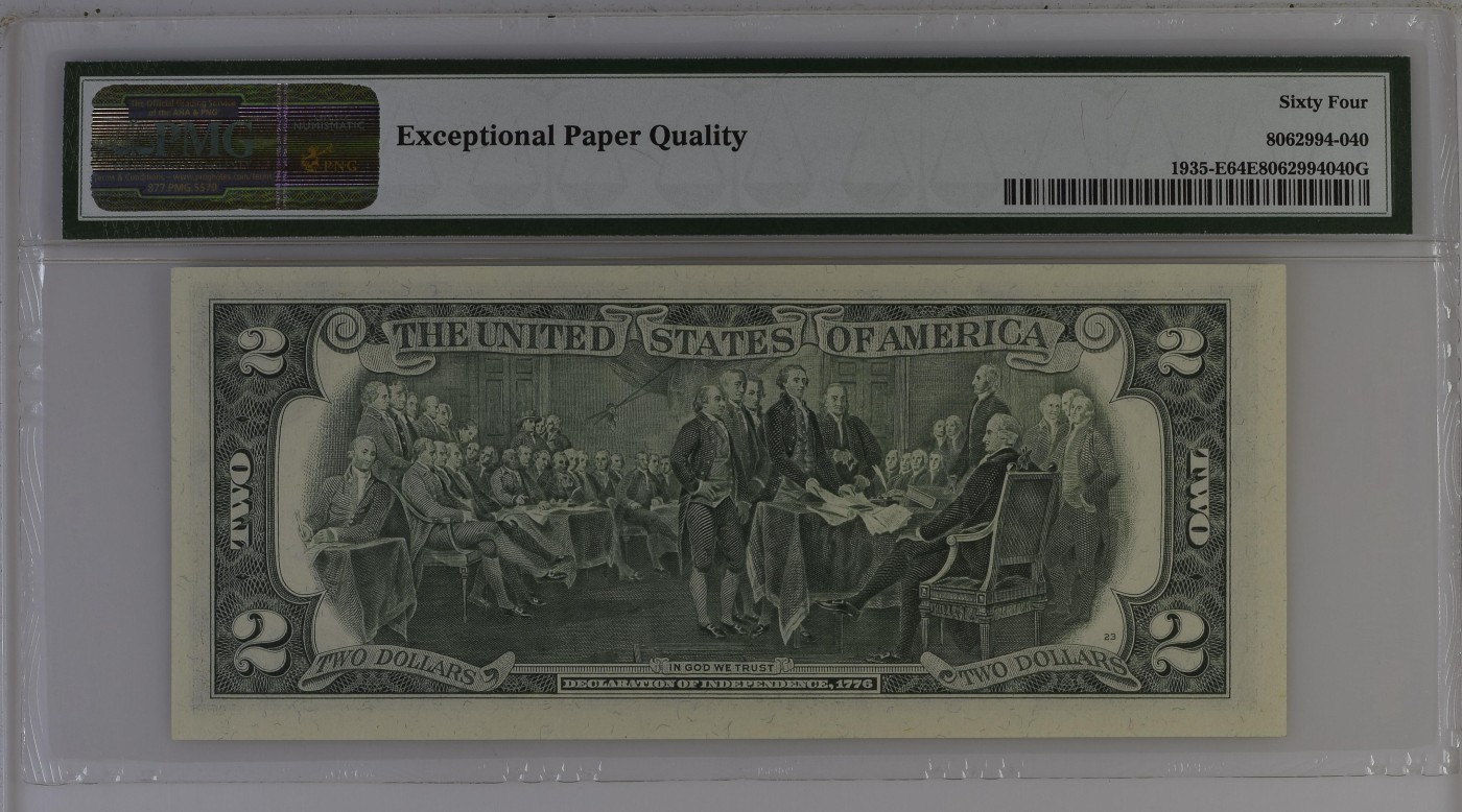 收藏联盟Quantum Auction 第339期拍卖  美国联邦1976年2元 PMG64e