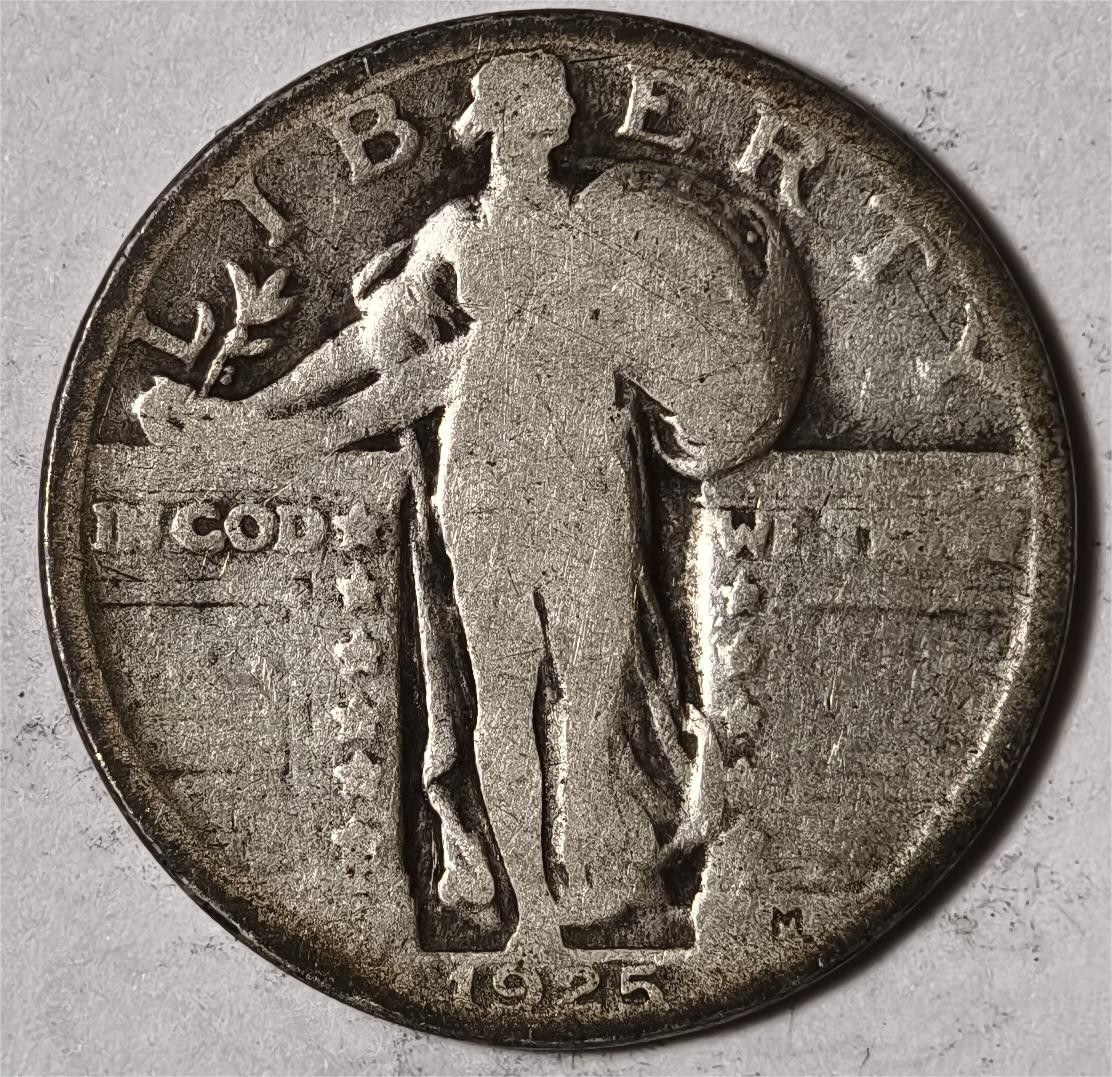 紫瑗钱币——第376期拍卖 美国 1925年 小飞鹰 25美分 6.25克 0.9银