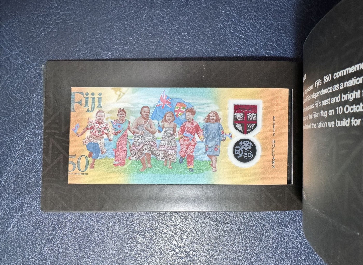 收藏联盟Quantum Auction 第339期拍卖  斐济群岛2020年50元独立纪念钞 品相全新UNC 限量发行3000本带原册 号码无47