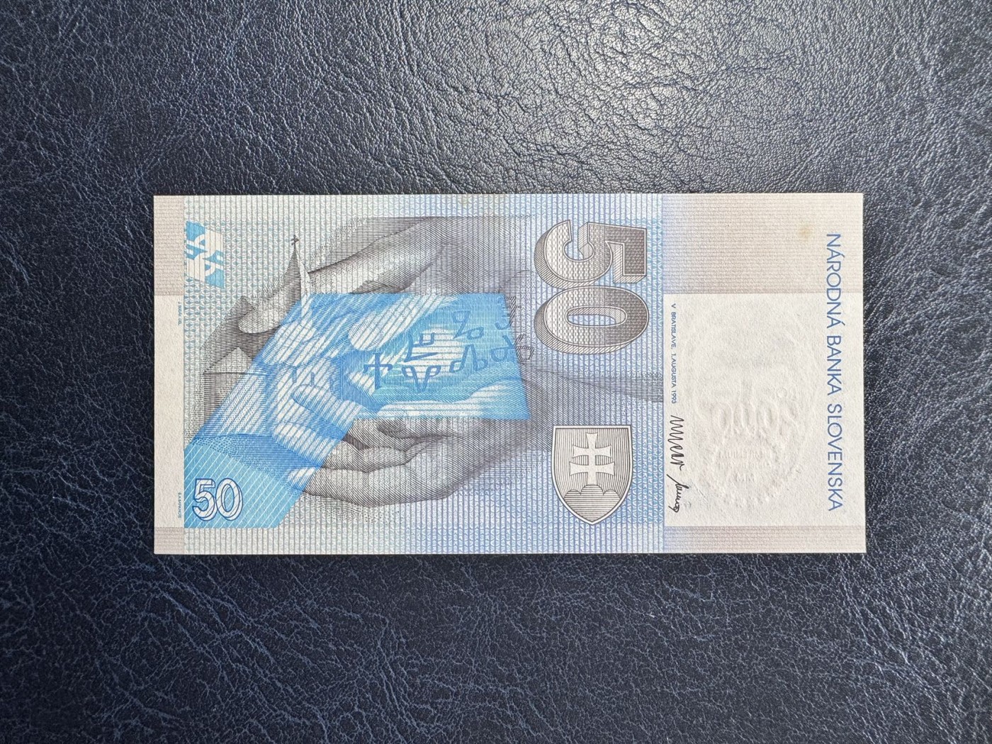 收藏联盟Quantum Auction 第339期拍卖  斯洛伐克2000年50克朗千禧年纪念钞 品相UNC- 黄斑 号码无47