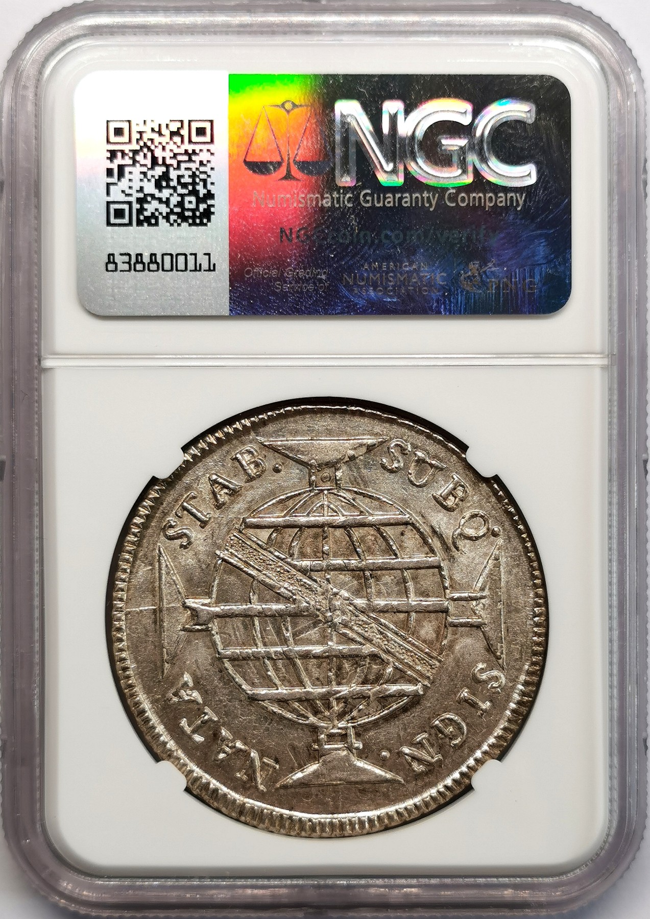 凡希社世界钱币微拍第二百六十六期 1814B葡属巴西地球仪960R大银NGC-MS61