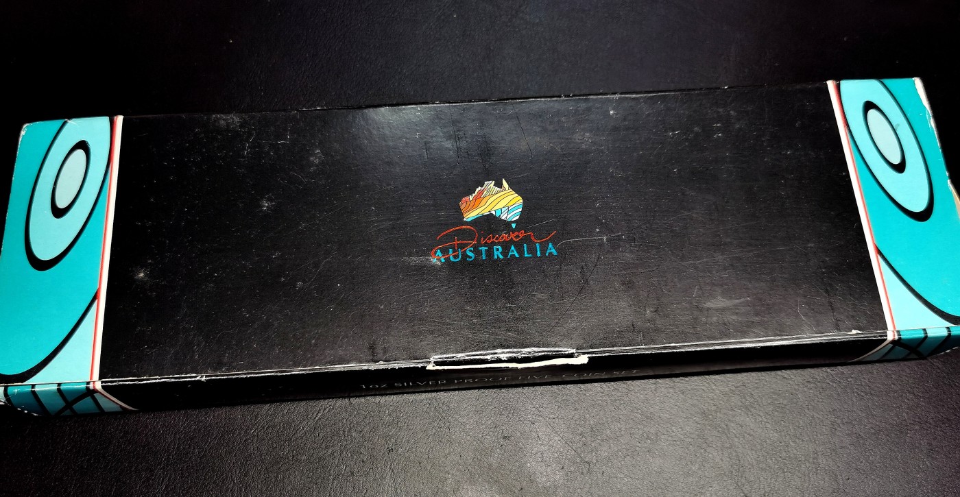 凡希社世界钱币微拍第二百六十六期 2007澳大利亚发现澳洲1盎司彩银币五枚套附原厂盒证！