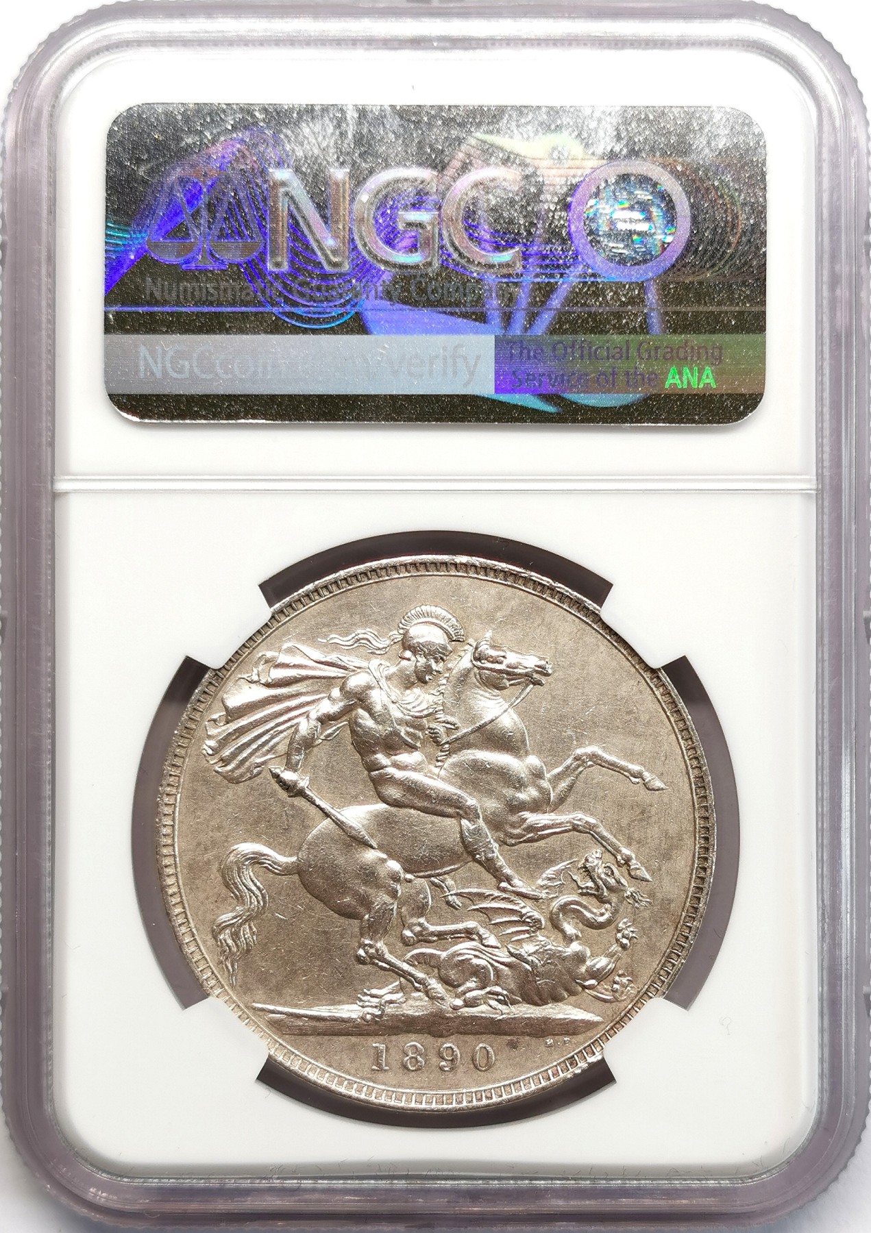 凡希社世界钱币微拍第二百六十六期 1890英国老维高冠马剑NGC-AUD