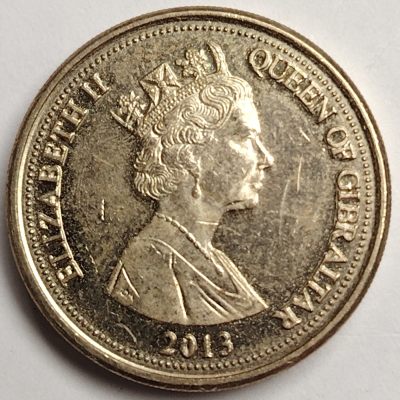 布加迪🐬～世界钱币🌾第 119 期 /  各国币及散币 - 直布罗陀🇬🇮 2013年 1镑 尼安德特人人头骨发现纪念币