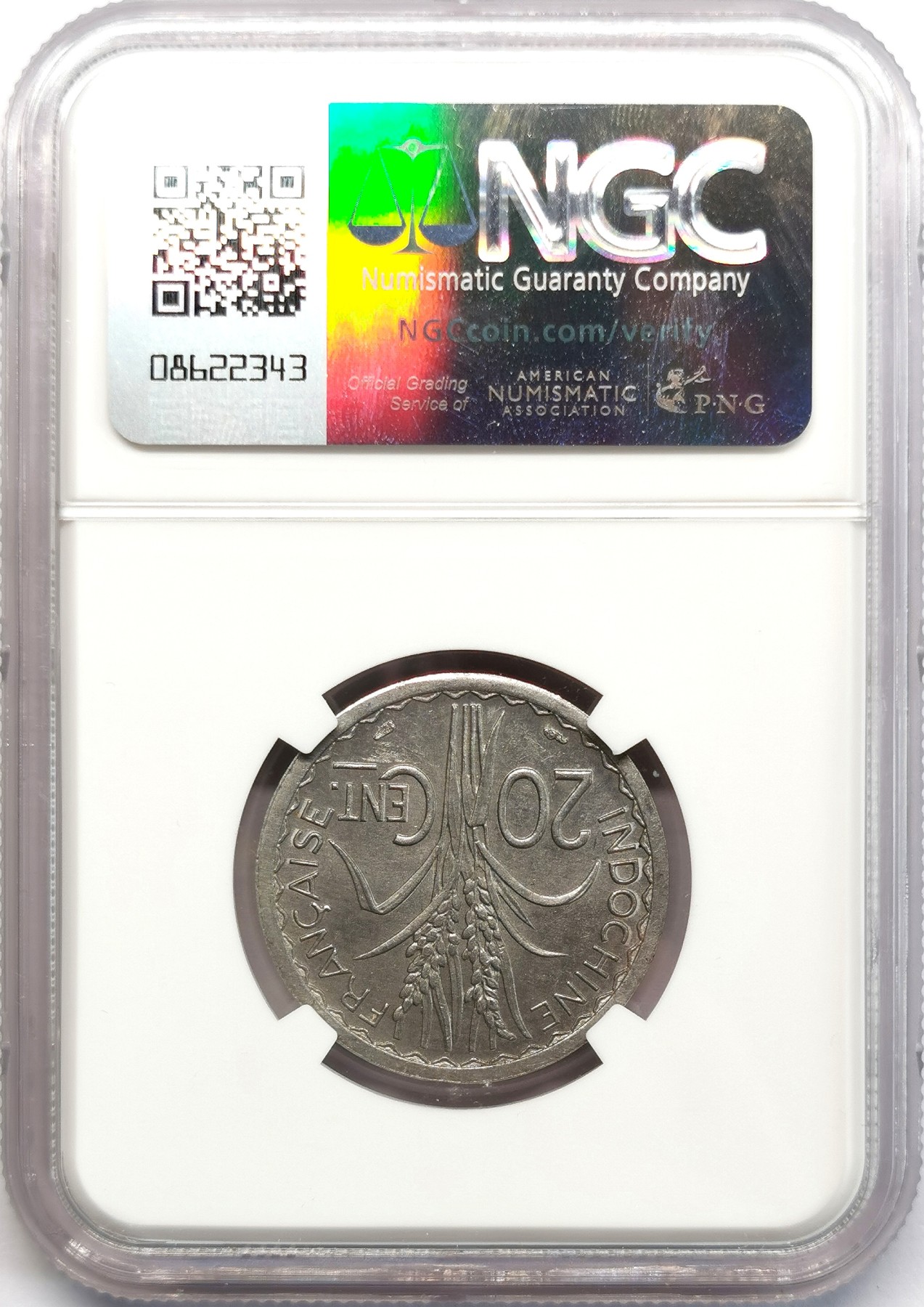 凡希社世界钱币微拍第二百六十六期 1945法属印度支那20分铝币NGC-MS63