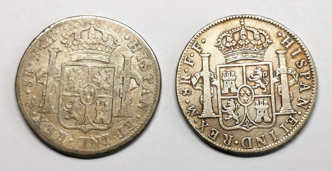 凡希社世界钱币微拍第二百六十六期 墨西哥卡三卡四双柱一对