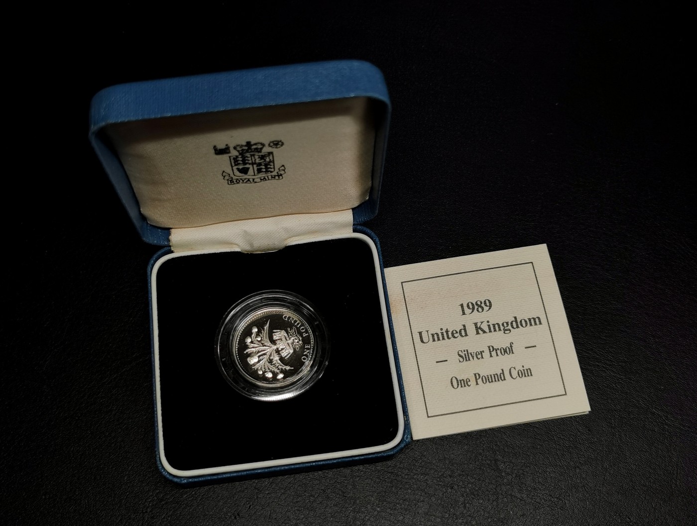 凡希社世界钱币微拍第二百六十六期 1989英国1镑银币原盒证书