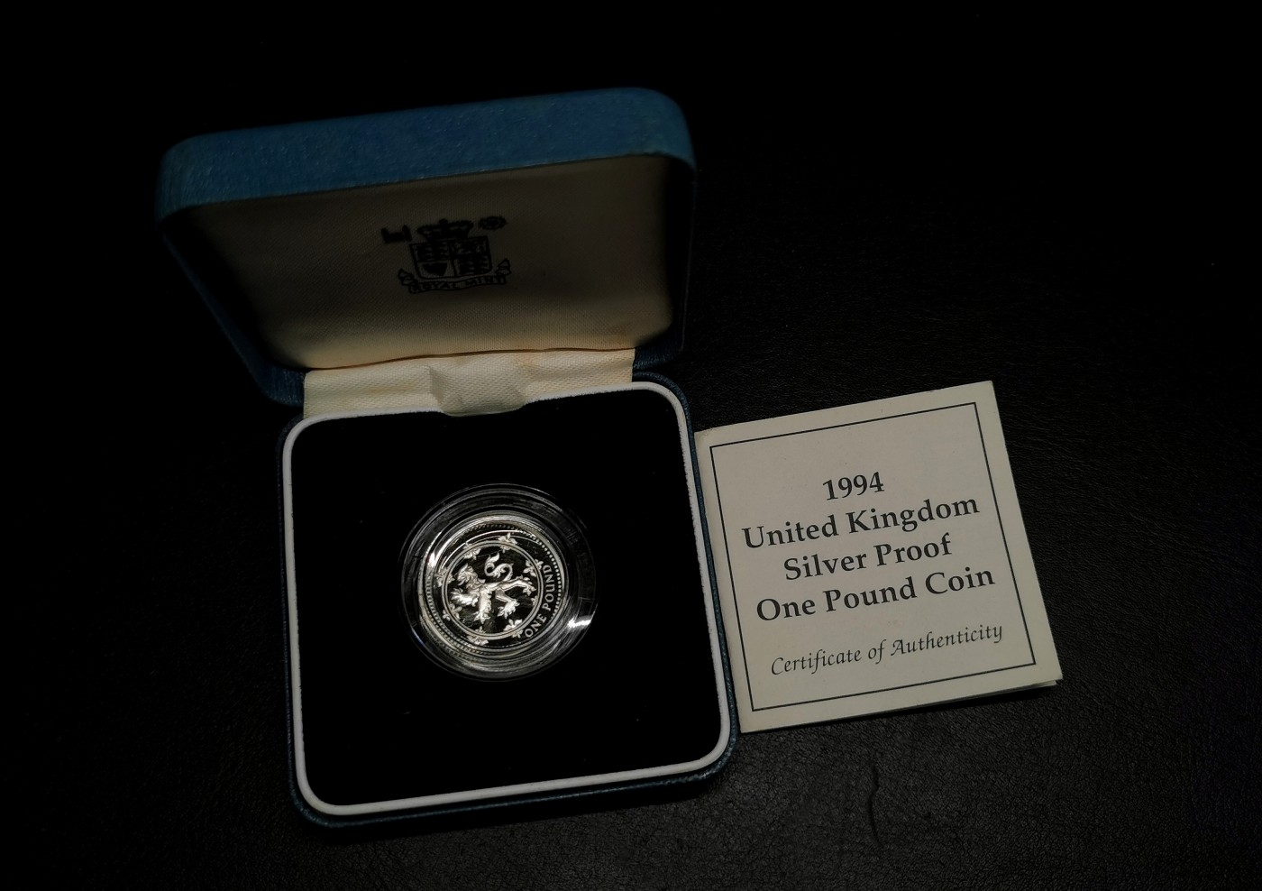 凡希社世界钱币微拍第二百六十六期 1994英国英格兰狮1镑银币附原盒证书