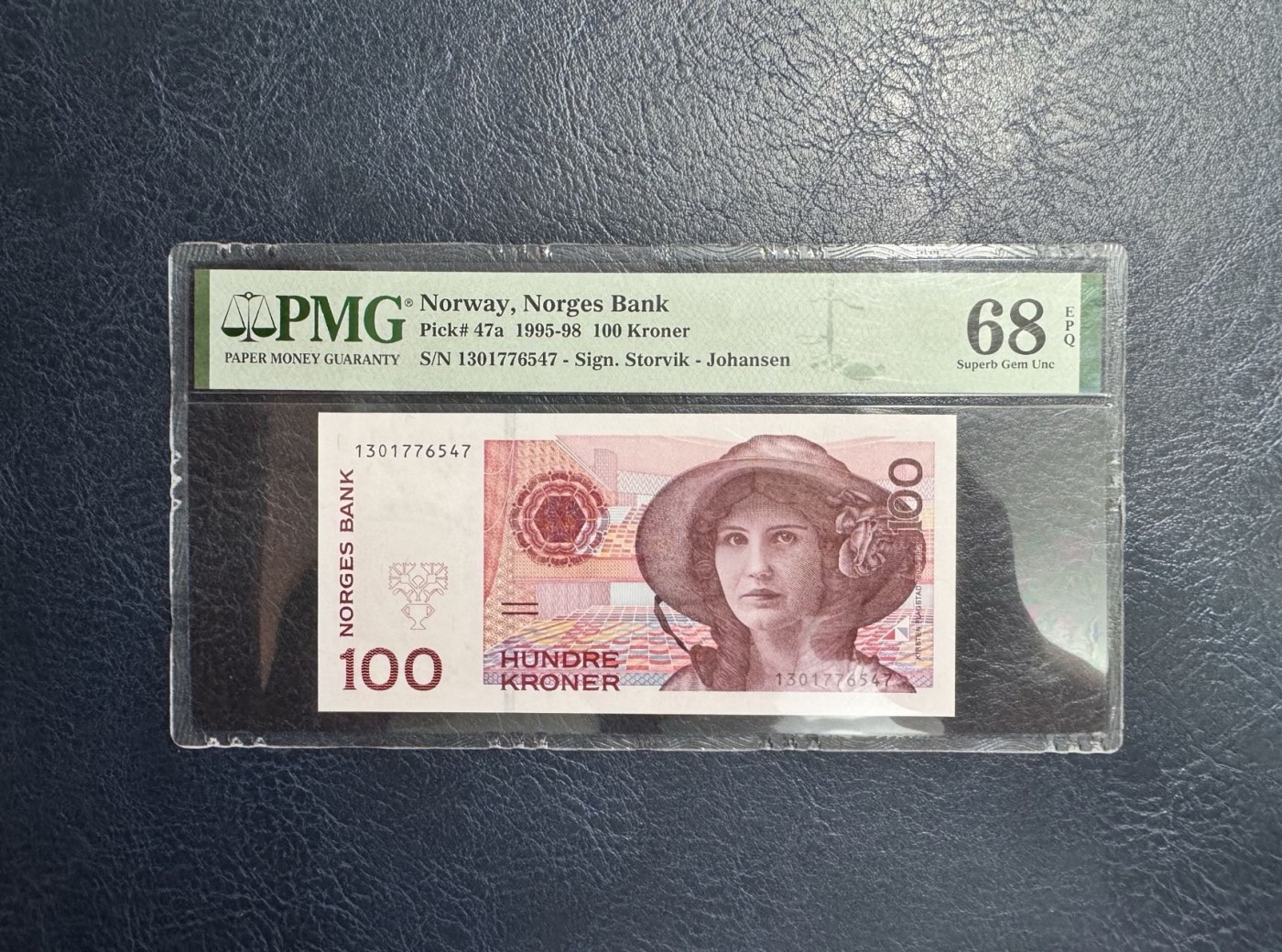 收藏联盟Quantum Auction 第339期拍卖  挪威1995年100克朗 PMG68 初版首发年份 挪威最伟大的“瓦格纳女高音”弗拉斯达德