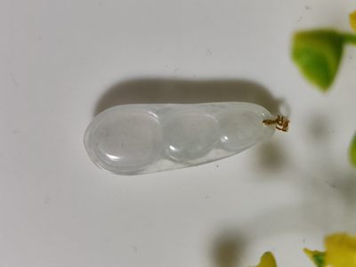 精美翡翠低价起拍 - A货缅甸翡翠连中三元18k金镶挂件吊坠