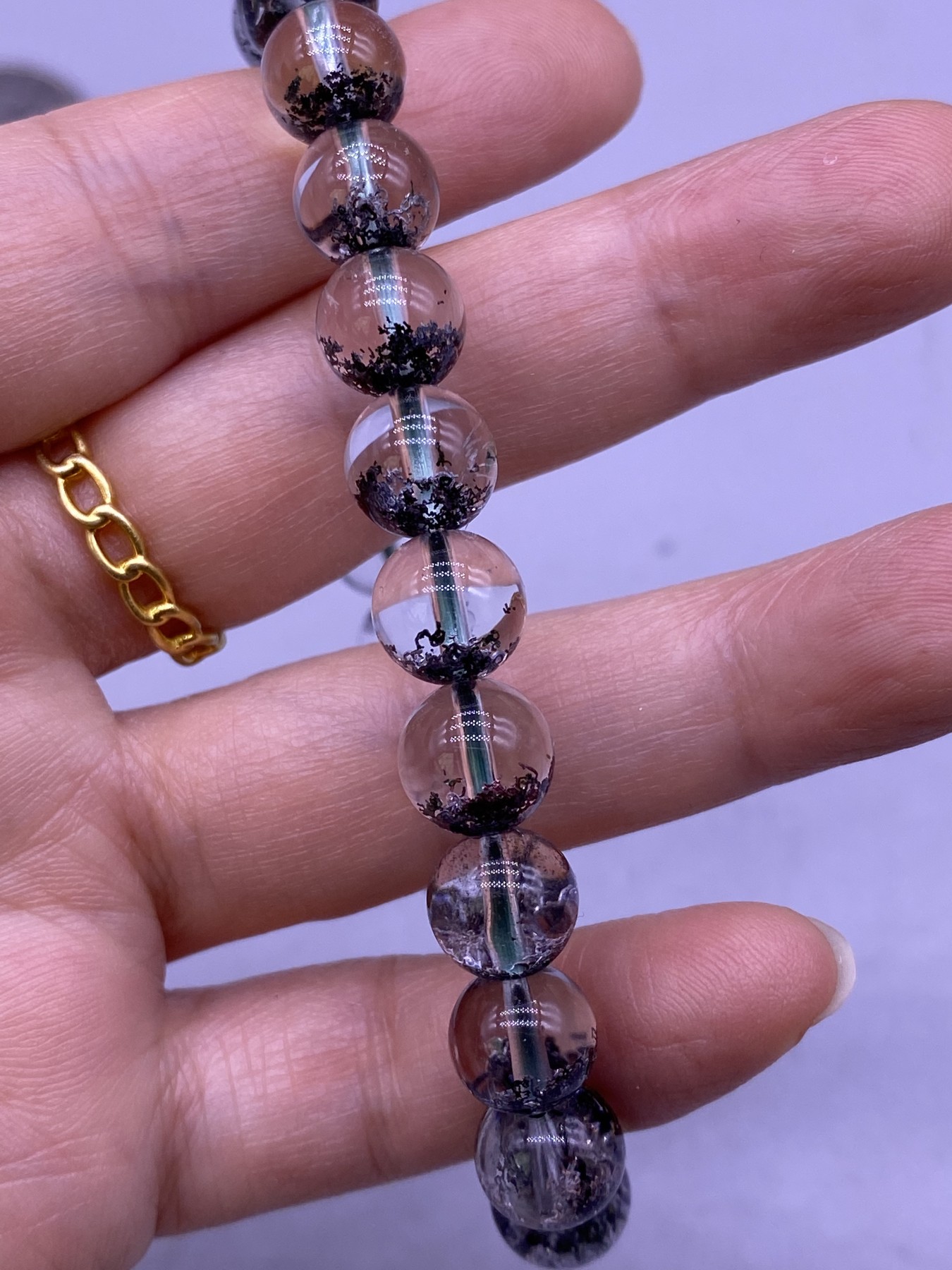 绿幽灵手串，珠径0.9厘米，品相如图，128包快递。