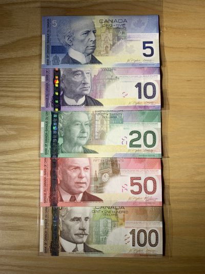 【礼羽收藏】🌏世界钱币拍卖第35期 - 全新UNC 加拿大旅版5、10、20、50、100一套五张 尾同6