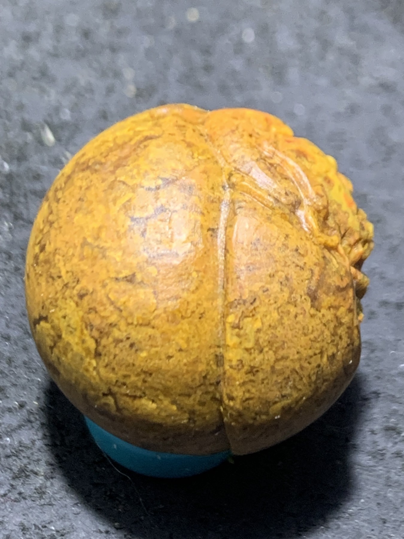 精美亚光黄金草花纹战国红玛瑙手工雕刻达摩祖师圆珠一个