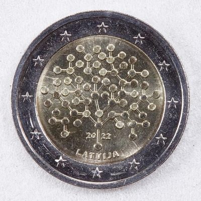S&S Numismatic世界钱币-拍卖 第124期  - 拉脱维亚2022年 金融知识 2欧元双色纪念币