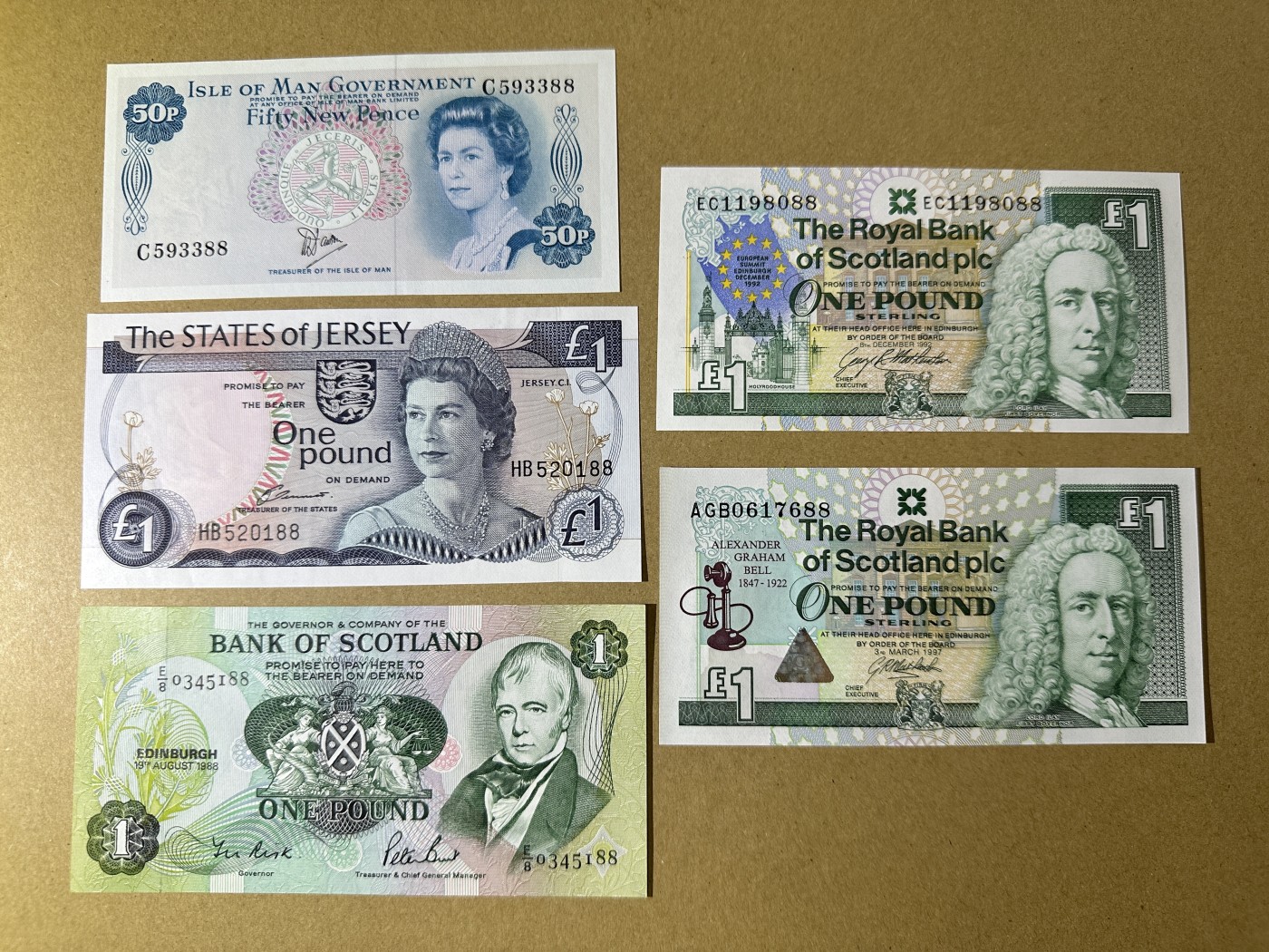 《张总收藏》146期-外币精品荟萃 英属小面值5张 UNC 全部双尾88 非常难得