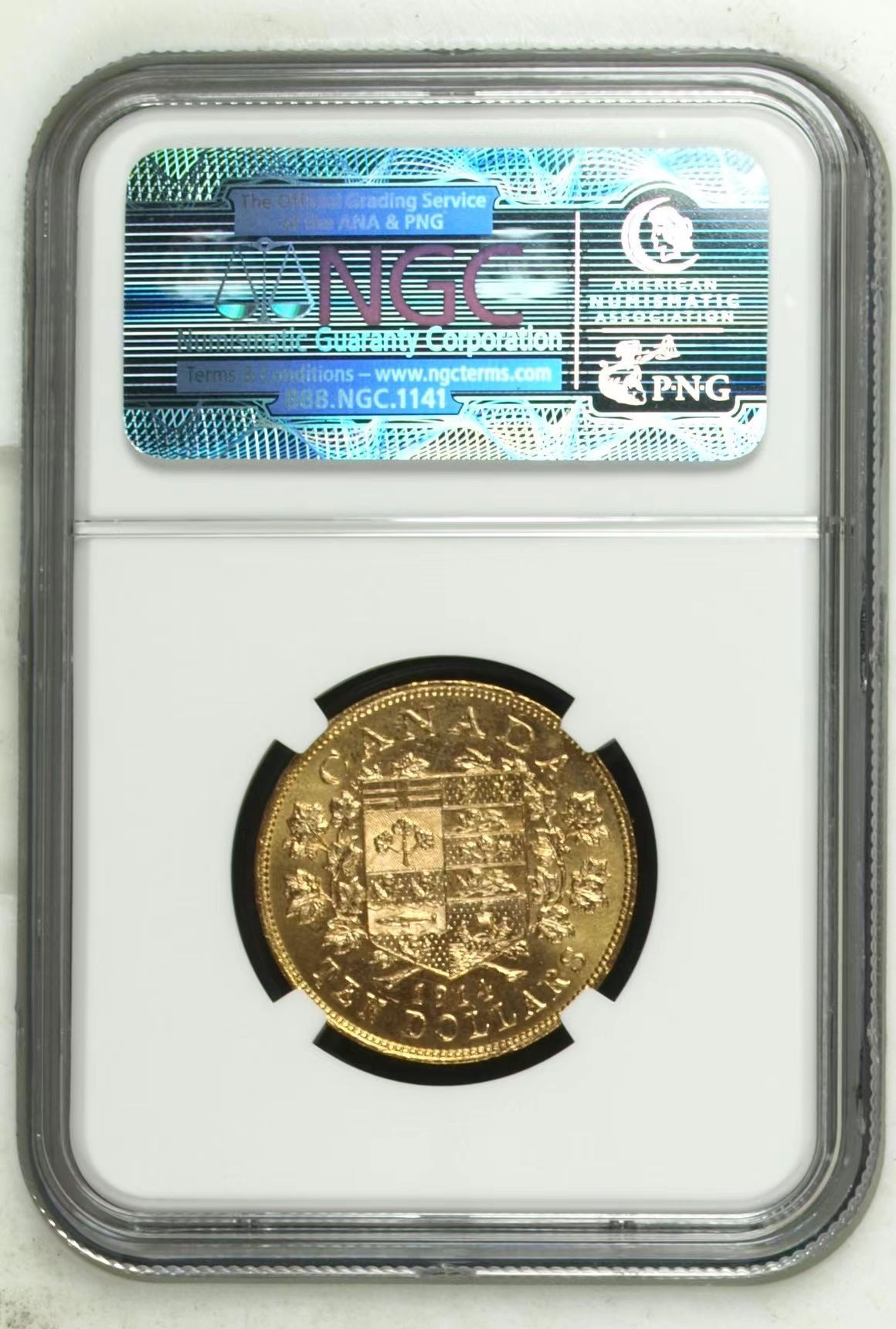 熊太乐钱币拍卖第2场 NGC评级MS63 1914年加拿大10加元金币