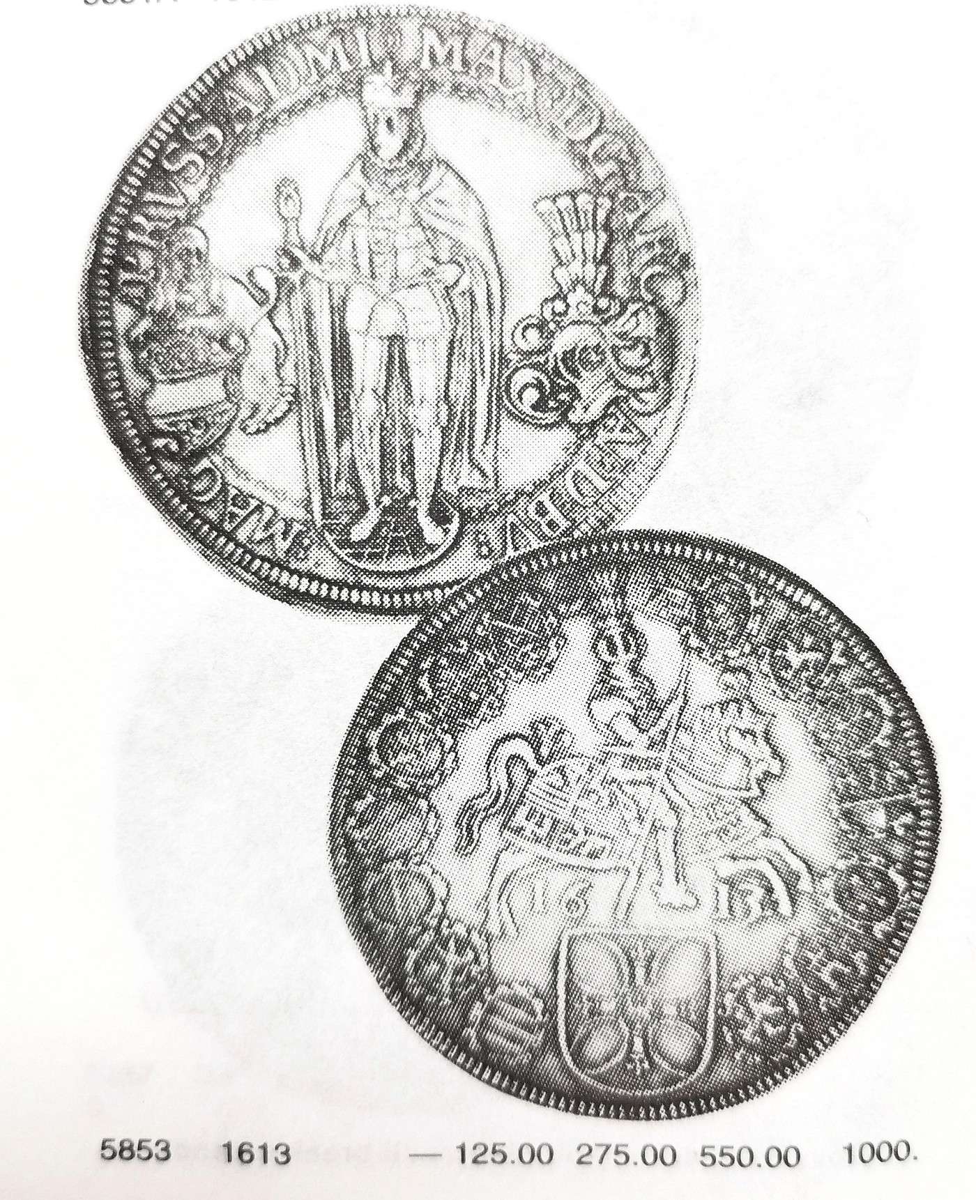 凡希社世界钱币微拍第二百六十六期 1613/2条顿骑士团马克西米利安泰勒大银NGC-VF35，原味深包浆，一年型骑字版，稀少品种！