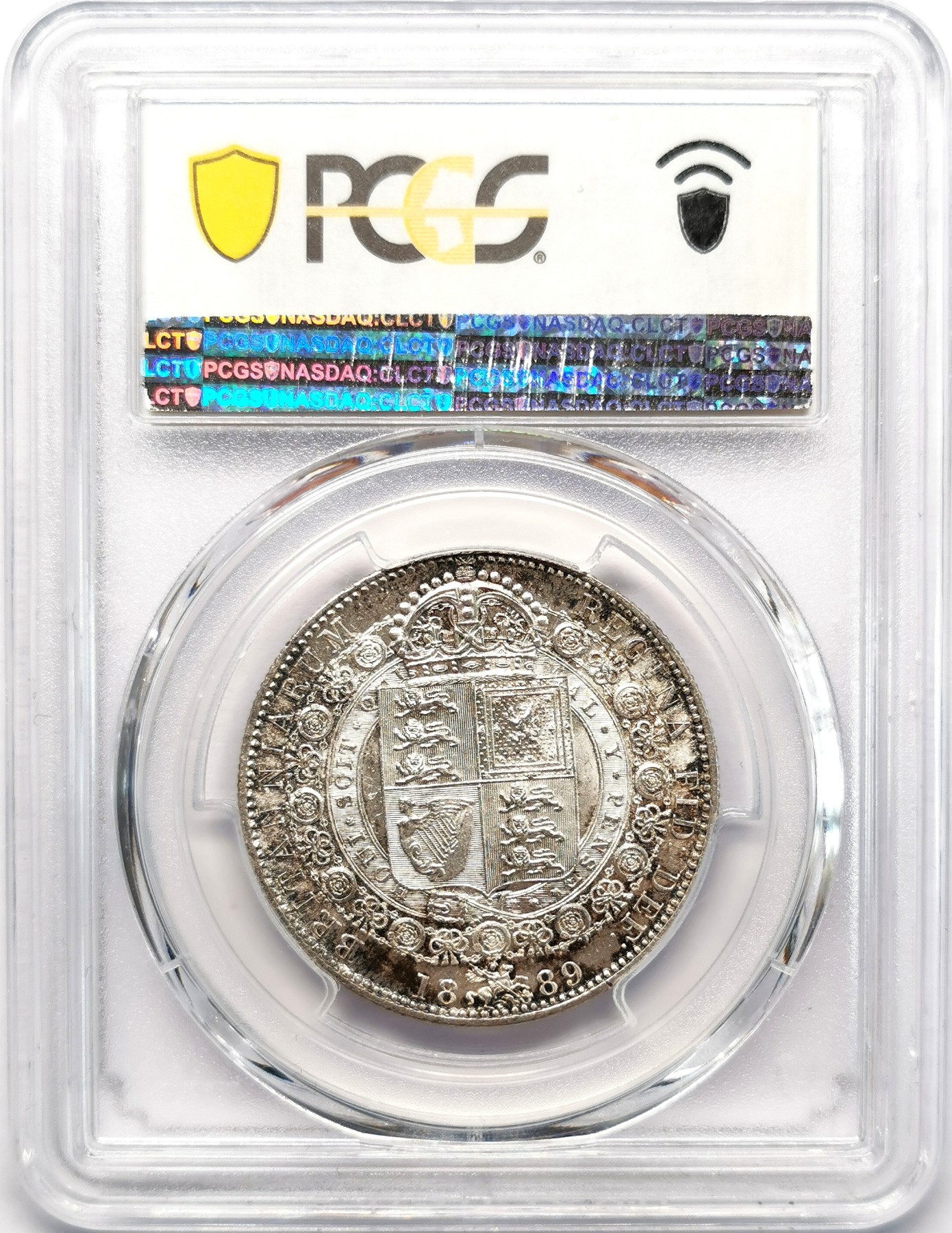 凡希社世界钱币微拍第二百六十六期 1889英国老维高冠1/2克朗银币PCGS-MS63