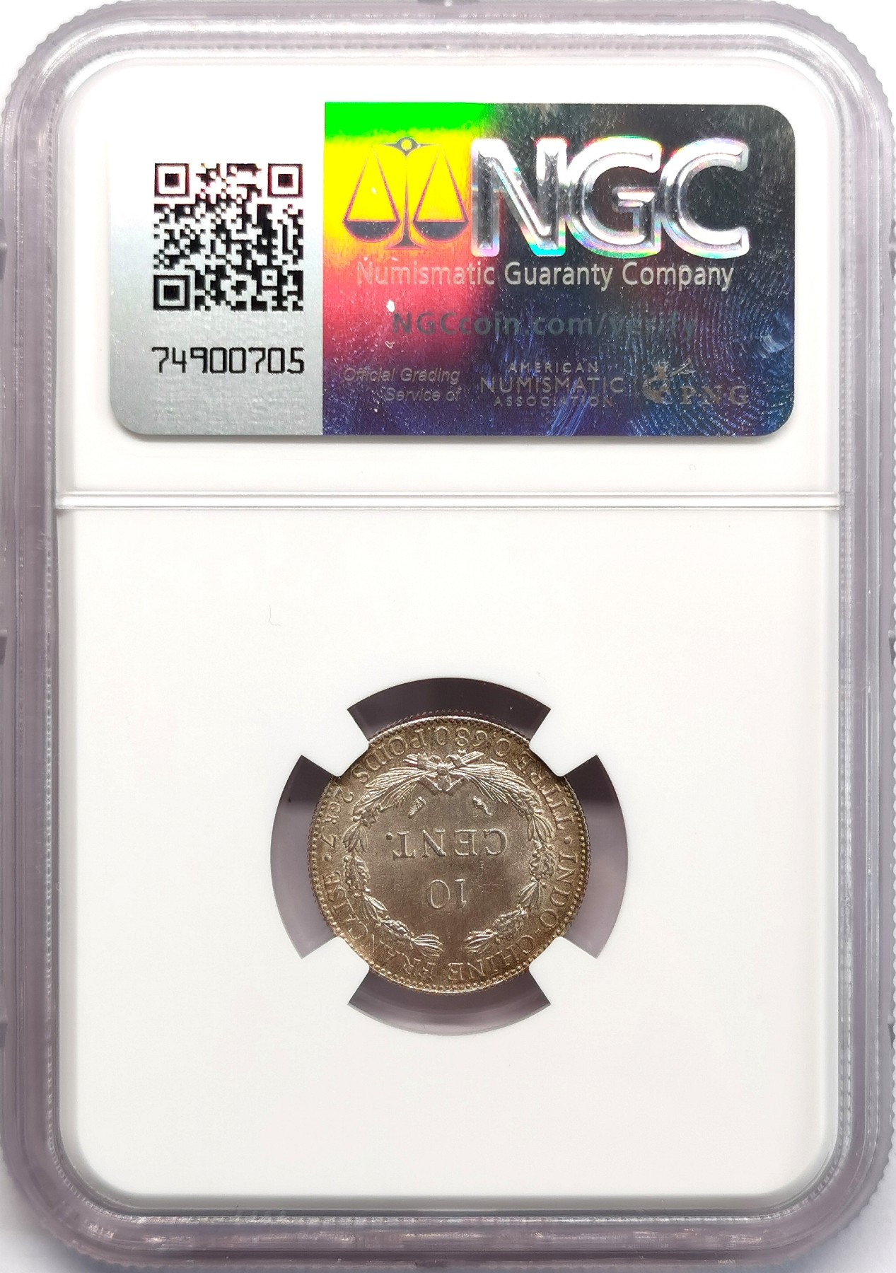 凡希社世界钱币微拍第二百六十六期 1937法属印度支那10分银辅币NGC-MS64