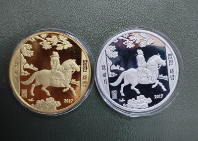 朝鲜名画高士骑马图铜铝 - 朝鲜名画高士骑马图铜铝