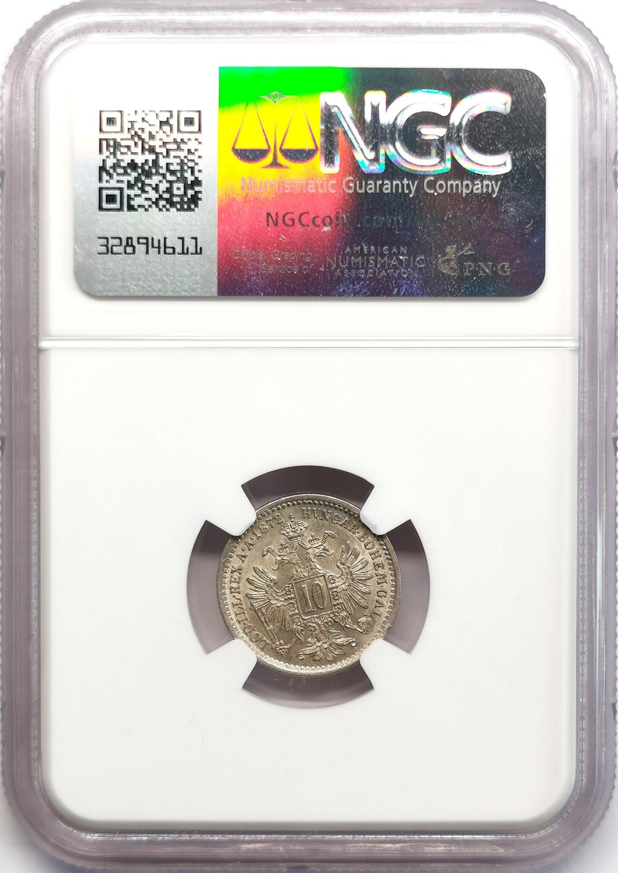 凡希社世界钱币微拍第二百六十六期 1872奥地利帝国10K银辅币NGC-MS64
