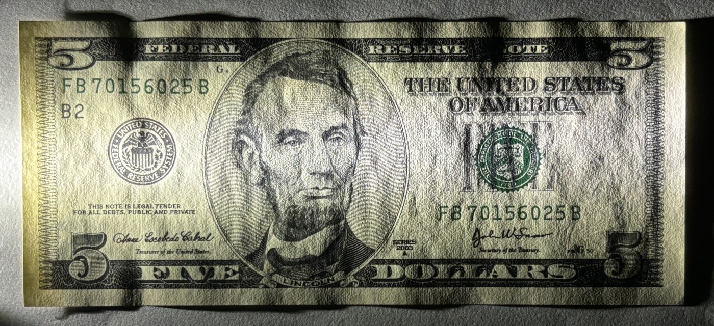 Chase Auction 第28期 - - 外钞、民国钞和人民币混合场！ 2003A 5美元 大头版 联邦储备券