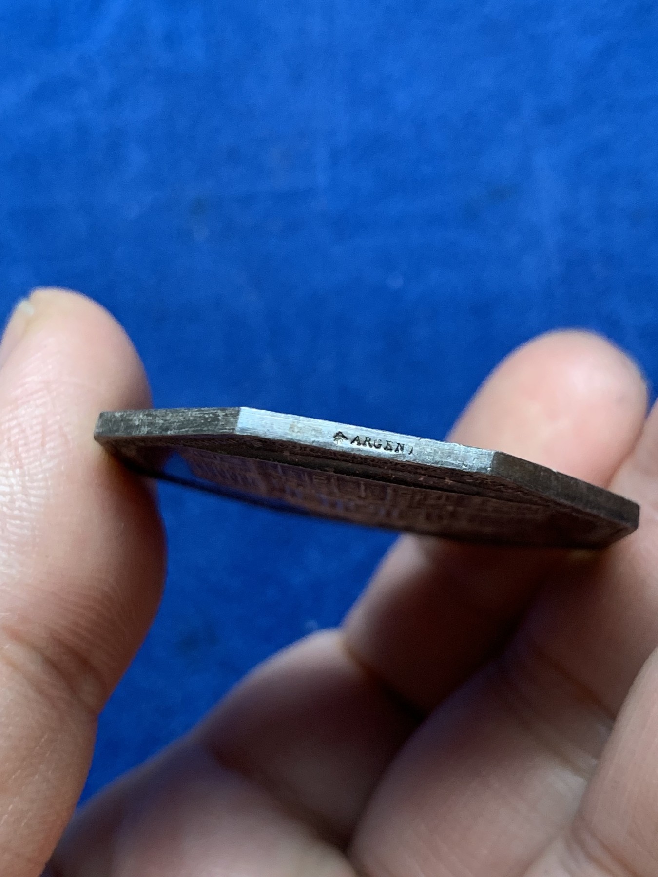 《竞宝斋》第262场-周日，周一，周二 3场连拍 (全场包邮) 法国存款与活期账户公司八角银代币，巴黎歌剧院建筑，透视感强，23.09g，37.7mm，大尺寸，好品难得