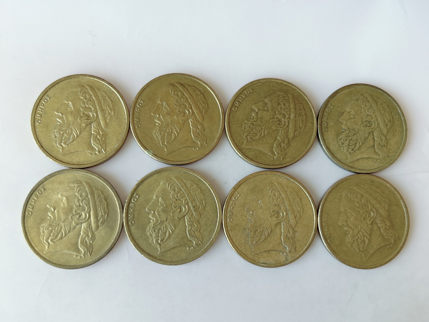 第一海外回流一元起拍收藏 散币专场 第82期 荷马帆船 希腊50德拉克马 8枚