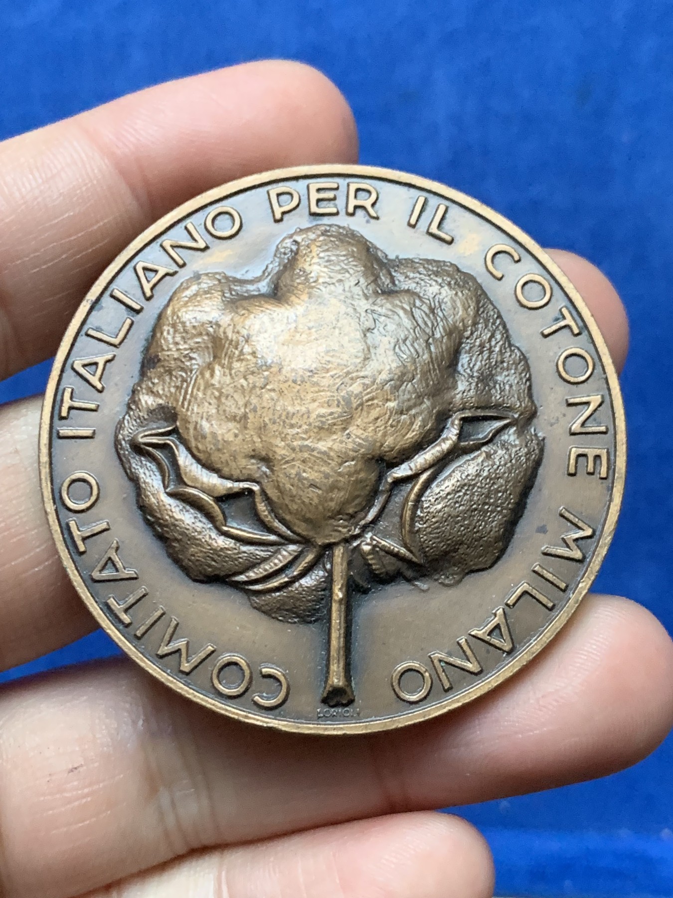 《竞宝斋》第262场-周日，周一，周二 3场连拍 (全场包邮) 意大利米兰棉花公司铜章，57.4g，50.5mm