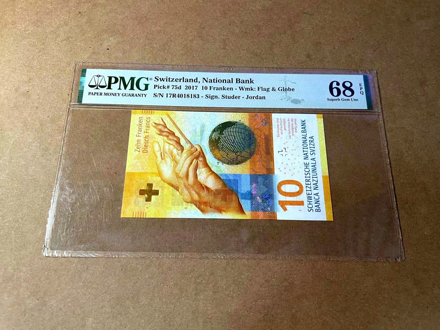 【Blue Auction】✨世界纸币精拍第464期【精】  瑞士 2017年10法郎 PMG68EPQ 高分