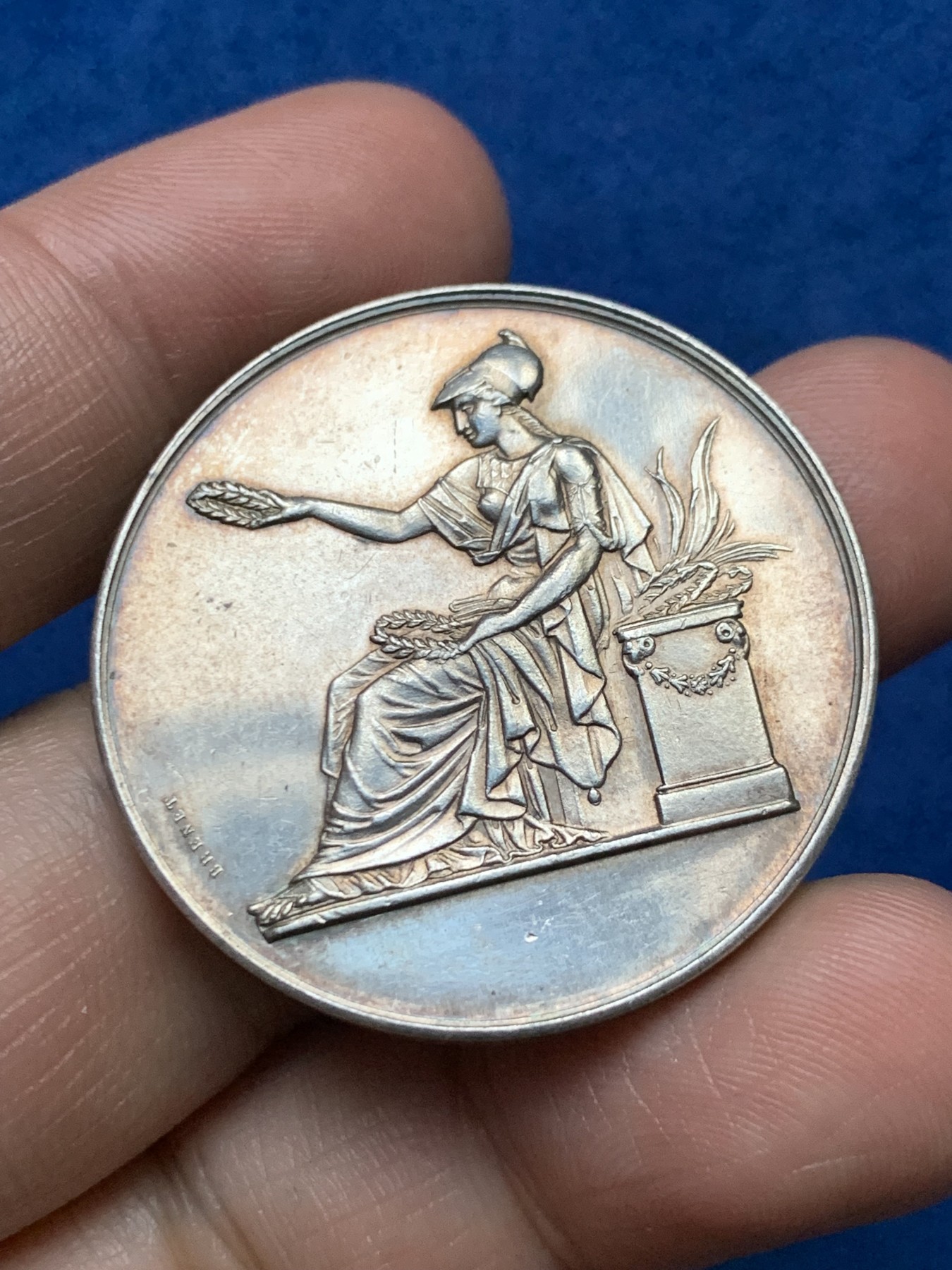 《竞宝斋》第262场-周日，周一，周二 3场连拍 (全场包邮) 法国教育银章，22.24g，36.3mm，丰饶角边铭