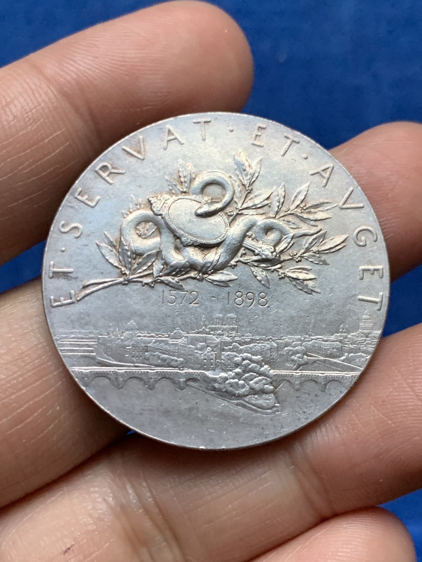 《竞宝斋》第262场-周日，周一，周二 3场连拍 (全场包邮) 法国O.Roty 巴黎证券股票经纪人银质代币，细节丰富，20.37g，37mm，丰饶角边铭