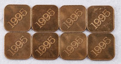 S&S Numismatic世界钱币-拍卖 第124期  - 日本造币局1995年 生肖猪 方形纪念铜章 8枚一起