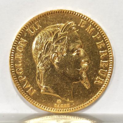 博洋堂世界钱币拍卖第073期（全场包邮） - 1867年(A) 法国国王拿破仑三世100法郎金币，洗过，流通品。标重32.26克，光金价16000+