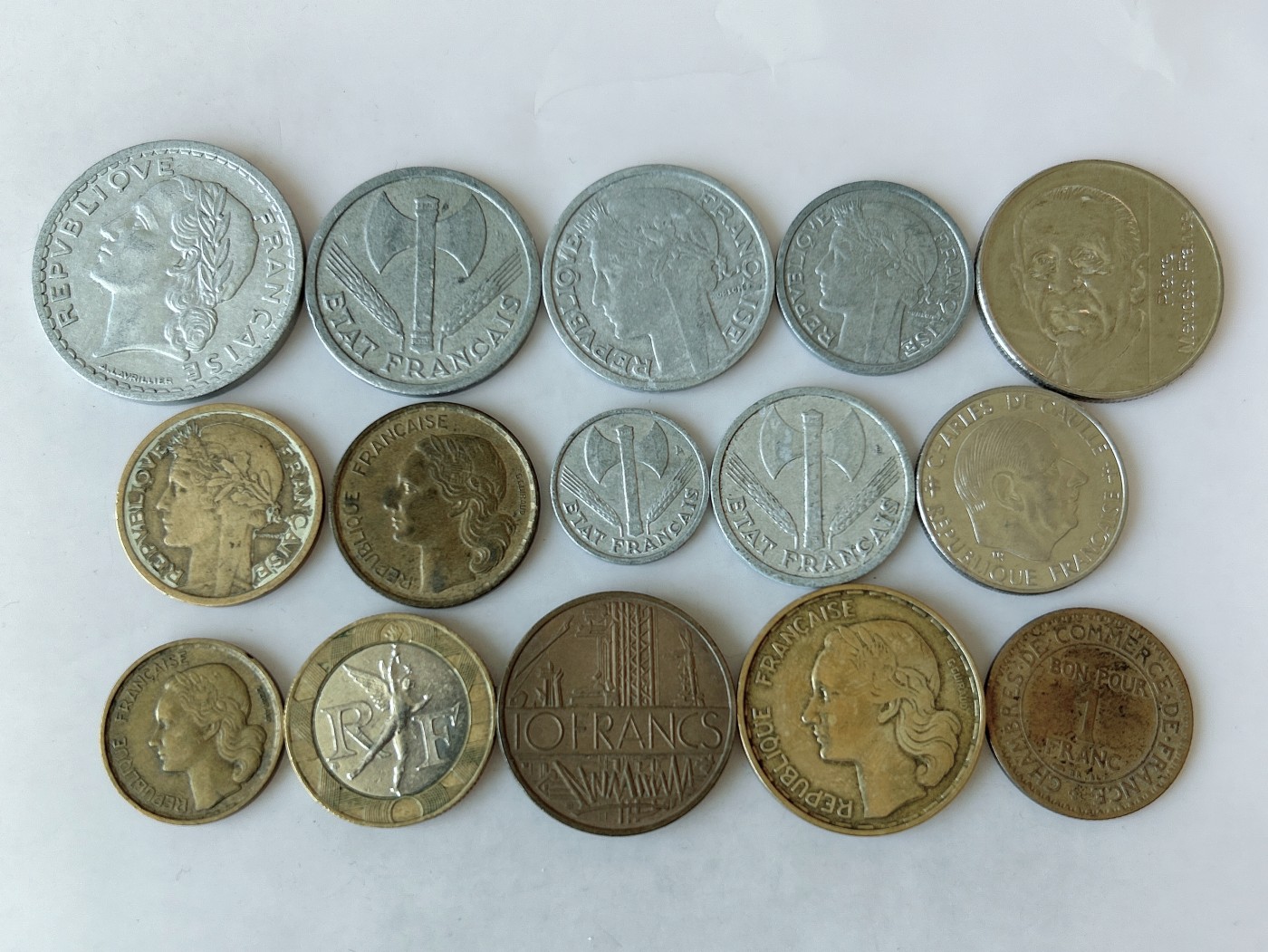 第一海外回流一元起拍收藏 散币专场 第82期 法国硬币 15枚 无重复