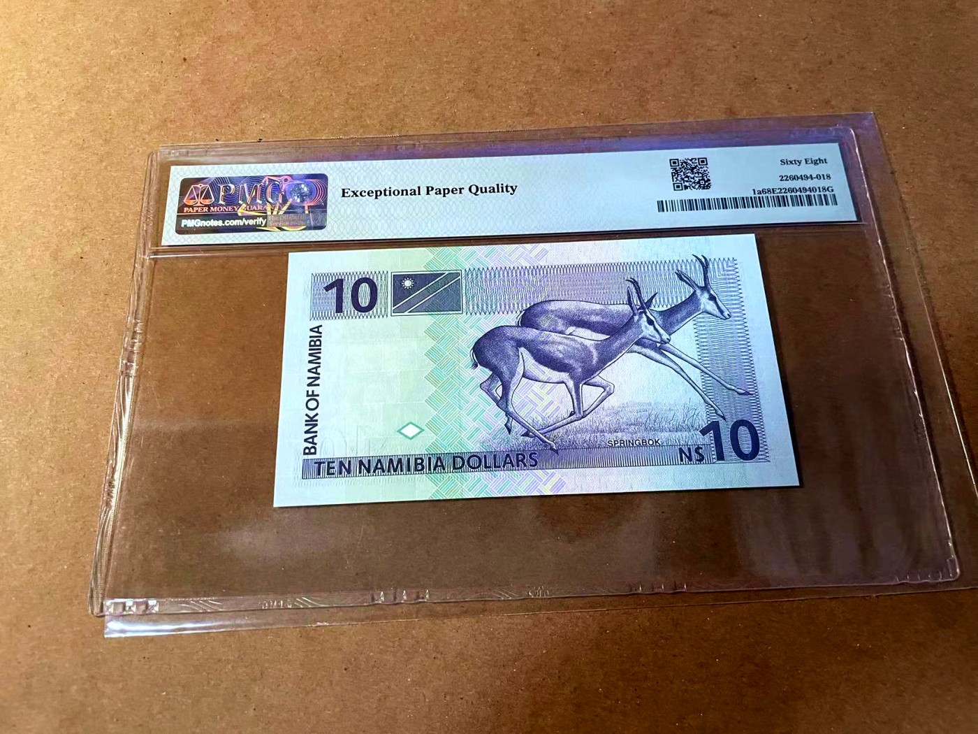 【Blue Auction】✨世界纸币精拍第464期【精】 【p1a】纳米比亚 1993年10元  PMG68EPQ 超高分