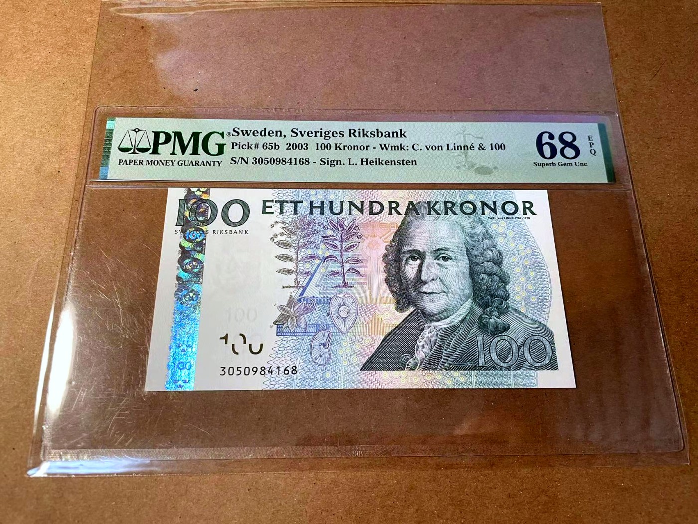 【Blue Auction】✨世界纸币精拍第464期【精】 瑞典 2003年100克朗PMG68EPQ 超高分