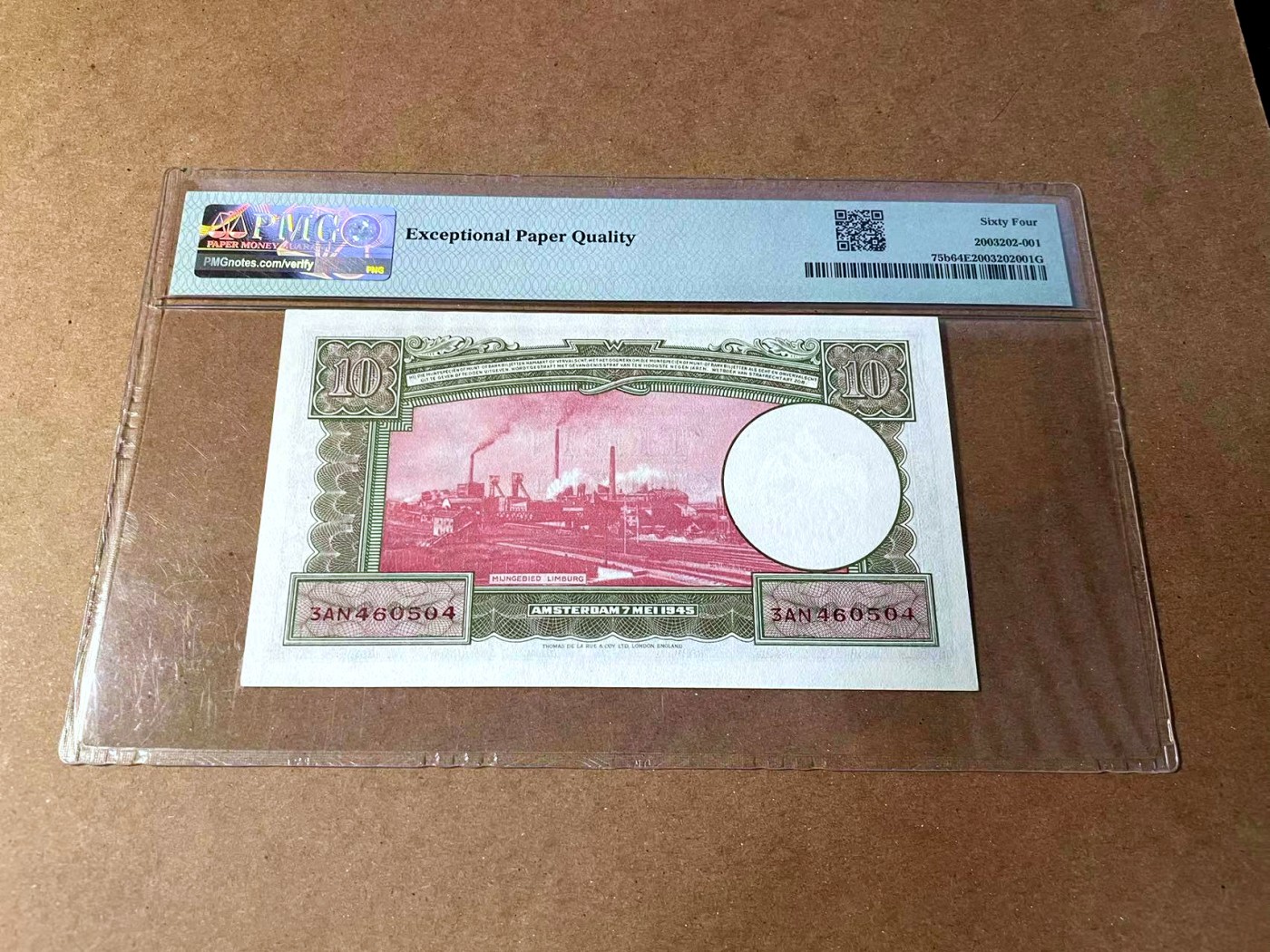 【Blue Auction】✨世界纸币精拍第464期【精】 荷兰 1945年10盾 威廉一世 背工厂 PMG64EPQ 