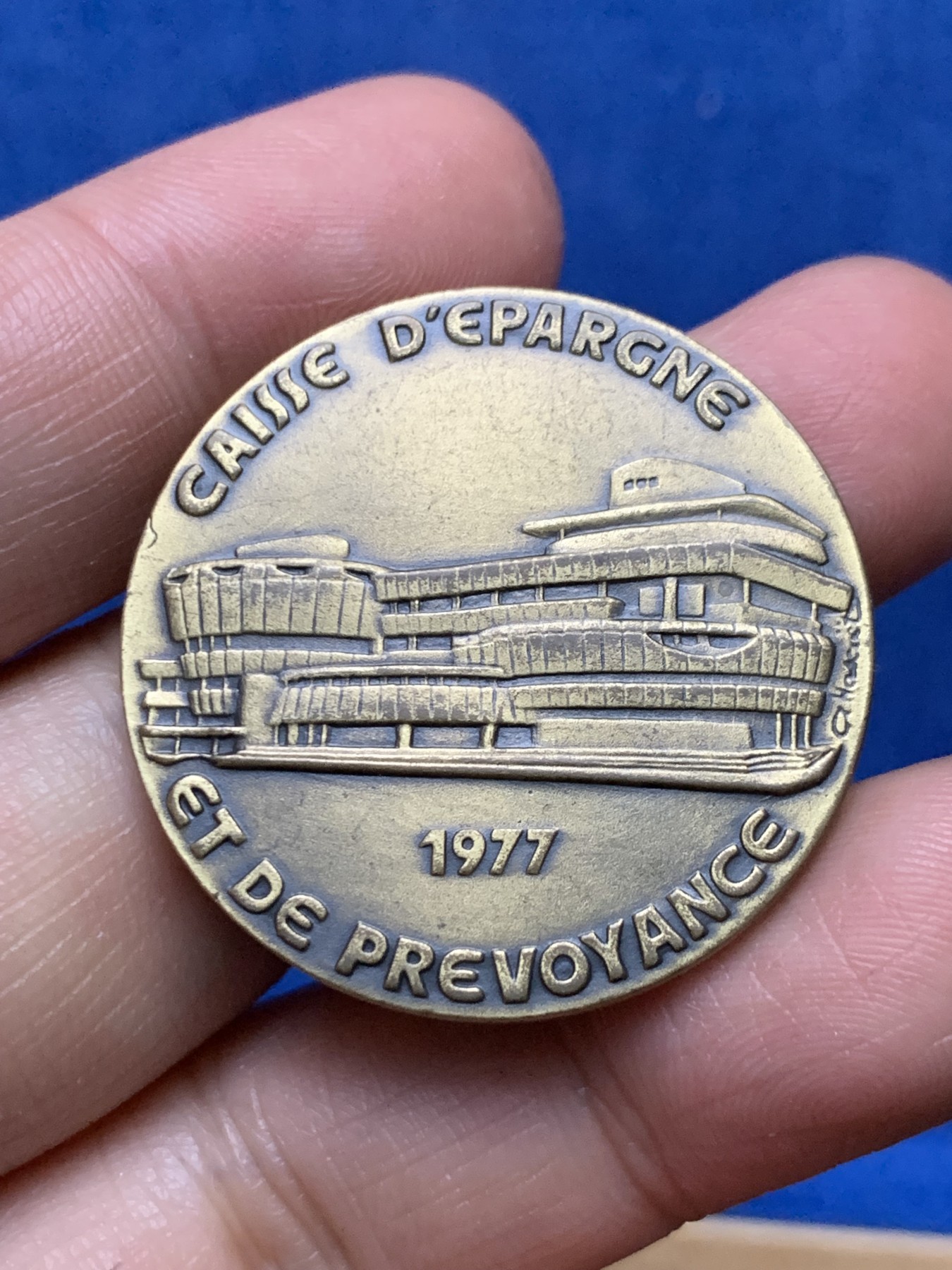 《竞宝斋》第262场-周日，周一，周二 3场连拍 (全场包邮) 法国波尔多松鼠储蓄银行铜章，17.79g，35mm