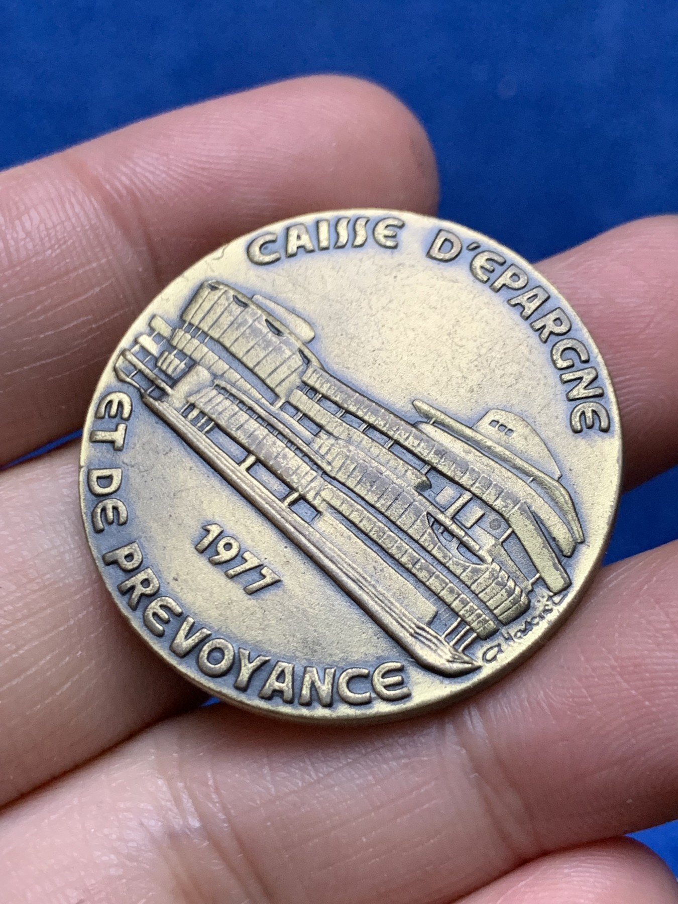 《竞宝斋》第262场-周日，周一，周二 3场连拍 (全场包邮) 法国波尔多松鼠储蓄银行铜章，17.79g，35mm