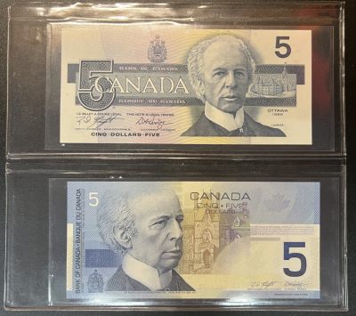 珑诚汇（原乐淘淘）世界纸币拍卖 第四期 裸钞场 - 【ANU6969252】加拿大同号钞一对 无四七 塑封（只能剪壳拿出）全新UNC