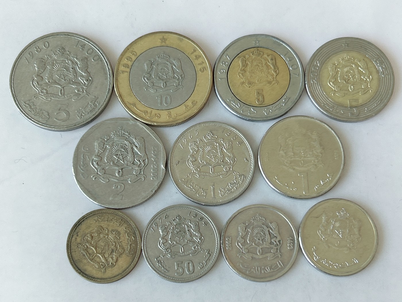 第一海外回流一元起拍收藏 散币专场 第82期 摩洛哥不同版本面值 11枚