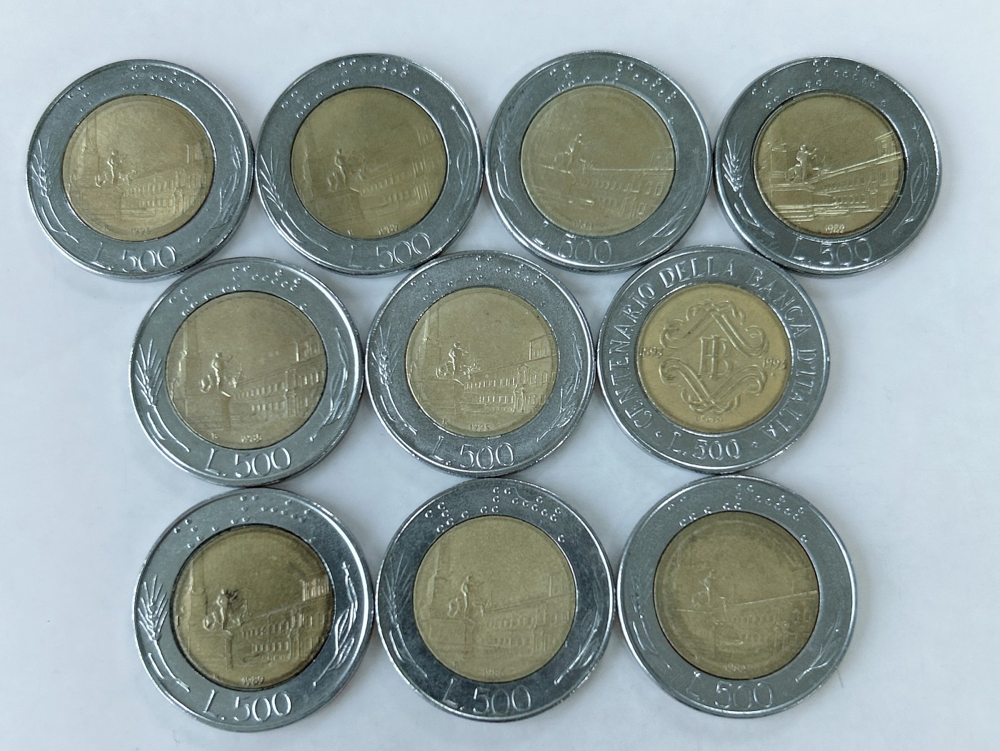 第一海外回流一元起拍收藏 散币专场 第82期 意大利500里拉双色币 10枚