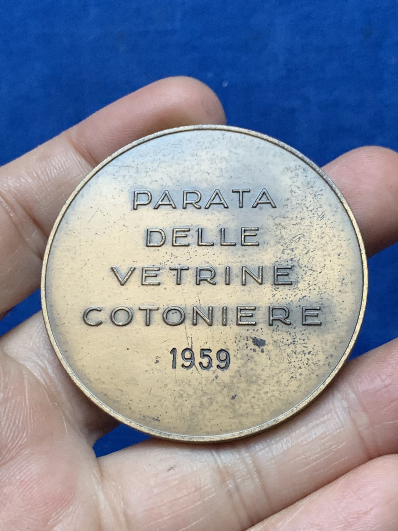 《竞宝斋》第262场-周日，周一，周二 3场连拍 (全场包邮) 意大利米兰棉花公司铜章，57.4g，50.5mm