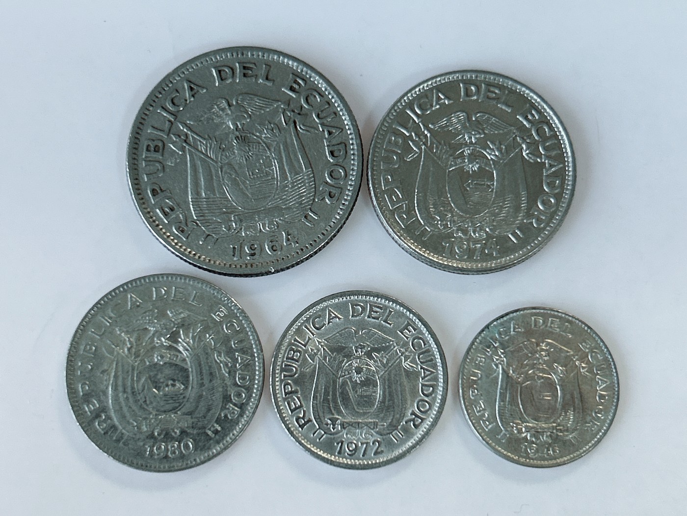 第一海外回流一元起拍收藏 散币专场 第82期 厄瓜多尔硬币5枚套