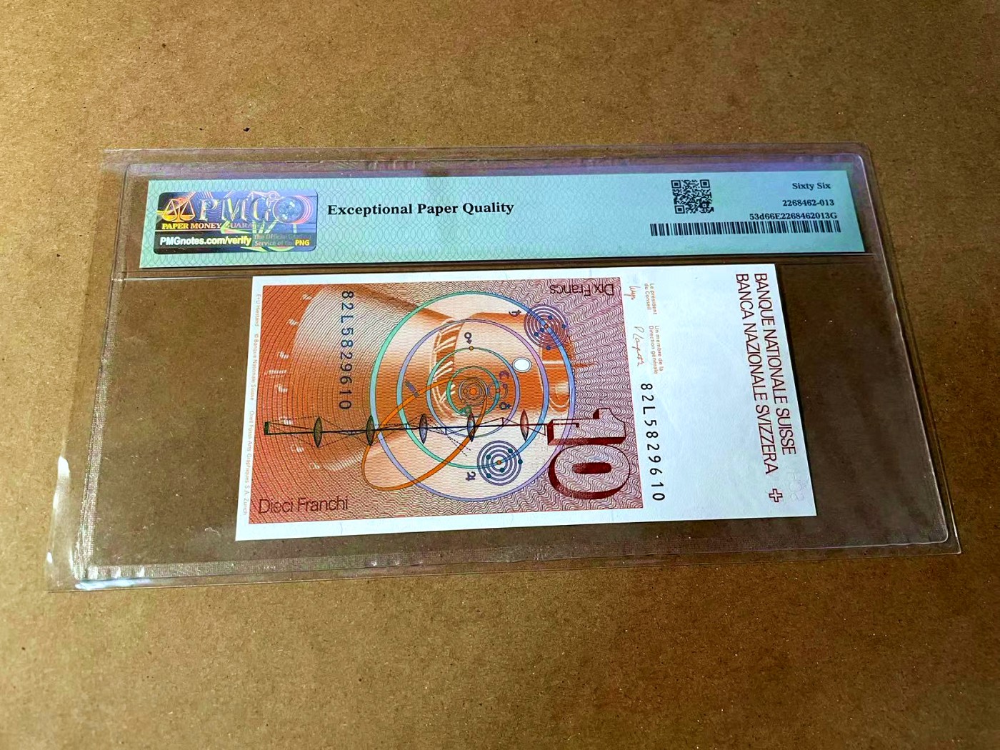 【Blue Auction】✨世界纸币精拍第464期【精】 【无47】瑞士 1982年10法郎 PMG66EPQ 