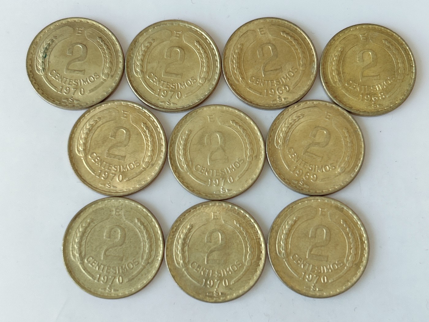 第一海外回流一元起拍收藏 散币专场 第82期 智利2分铜币 飞鹰版 10枚