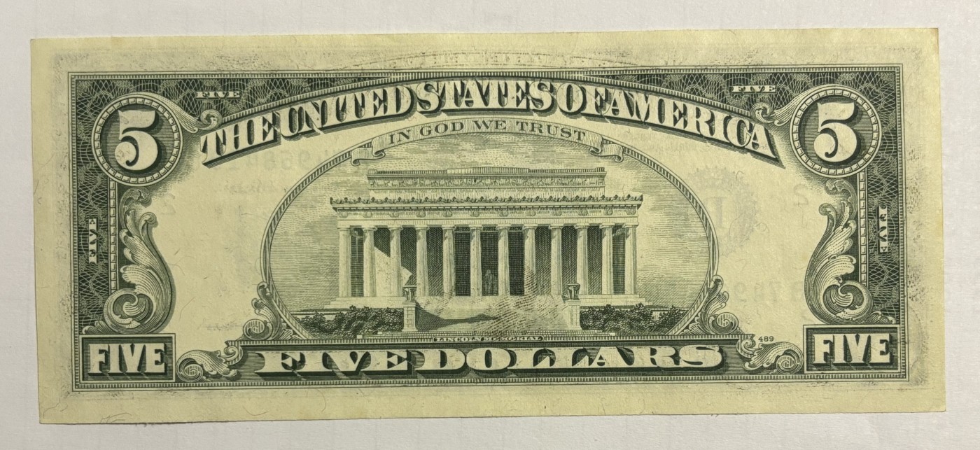 Chase Auction 第28期 - - 外钞、民国钞和人民币混合场！ 1977A 5美元 小头经典 联邦储备券（发行量少于1977正版）