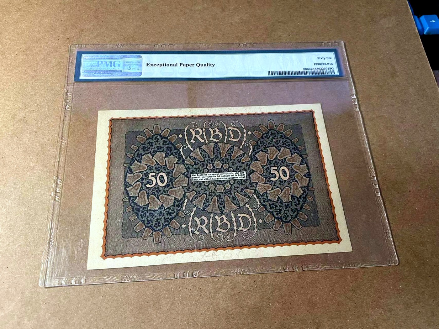 【Blue Auction】✨世界纸币精拍第464期【精】 【无47】德国 1919年50马克PMG66EPQ 
