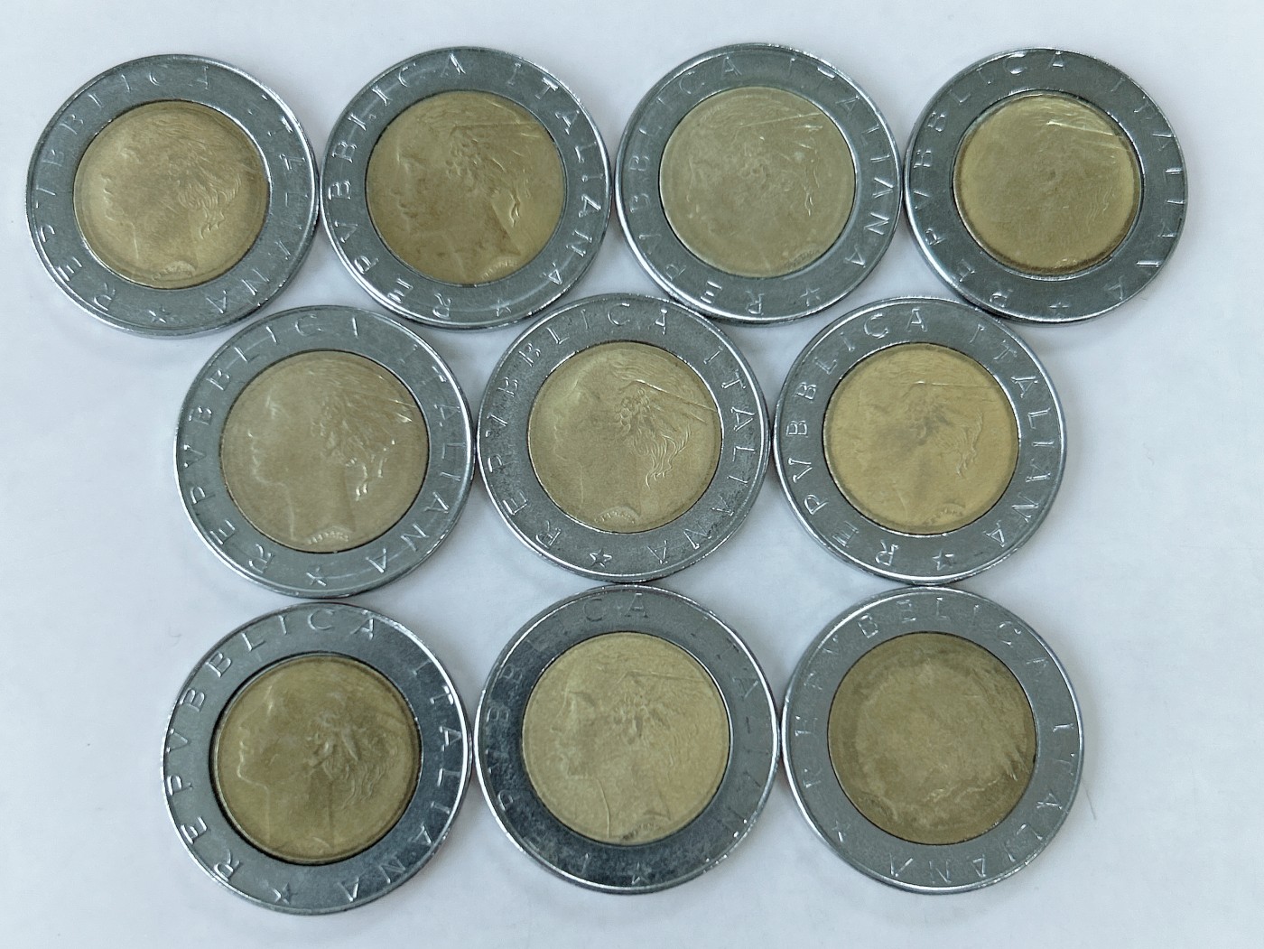 第一海外回流一元起拍收藏 散币专场 第82期 意大利500里拉双色币 10枚